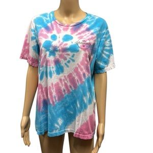 The Whosoevers Tie Dye Blue Pink White Tshirt Tee Short Sleeve Unisex XL